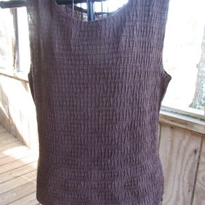 NWT Belina Solid Brown Sleeveless Blouse Top XL